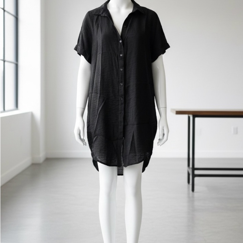 Lulu's Black Button Down Shirt